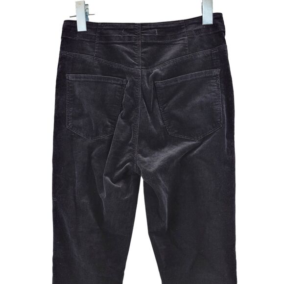 J Brand Natasha Sky High Skinny Pants Size 26 Black Velvet Exposed Button Fly - Picture 5 of 12